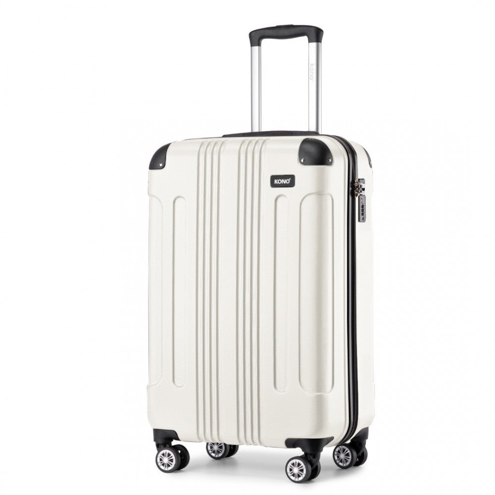 Lightweight Compact ABS Hard Shell Cabin Suitcase Travel Carry-On Luggage – 19-Inch – Beige
