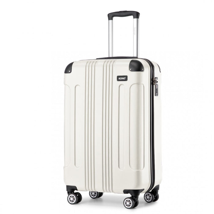 Lightweight Compact ABS Hard Shell Cabin Suitcase Travel Carry-On Luggage – 19-Inch – Beige