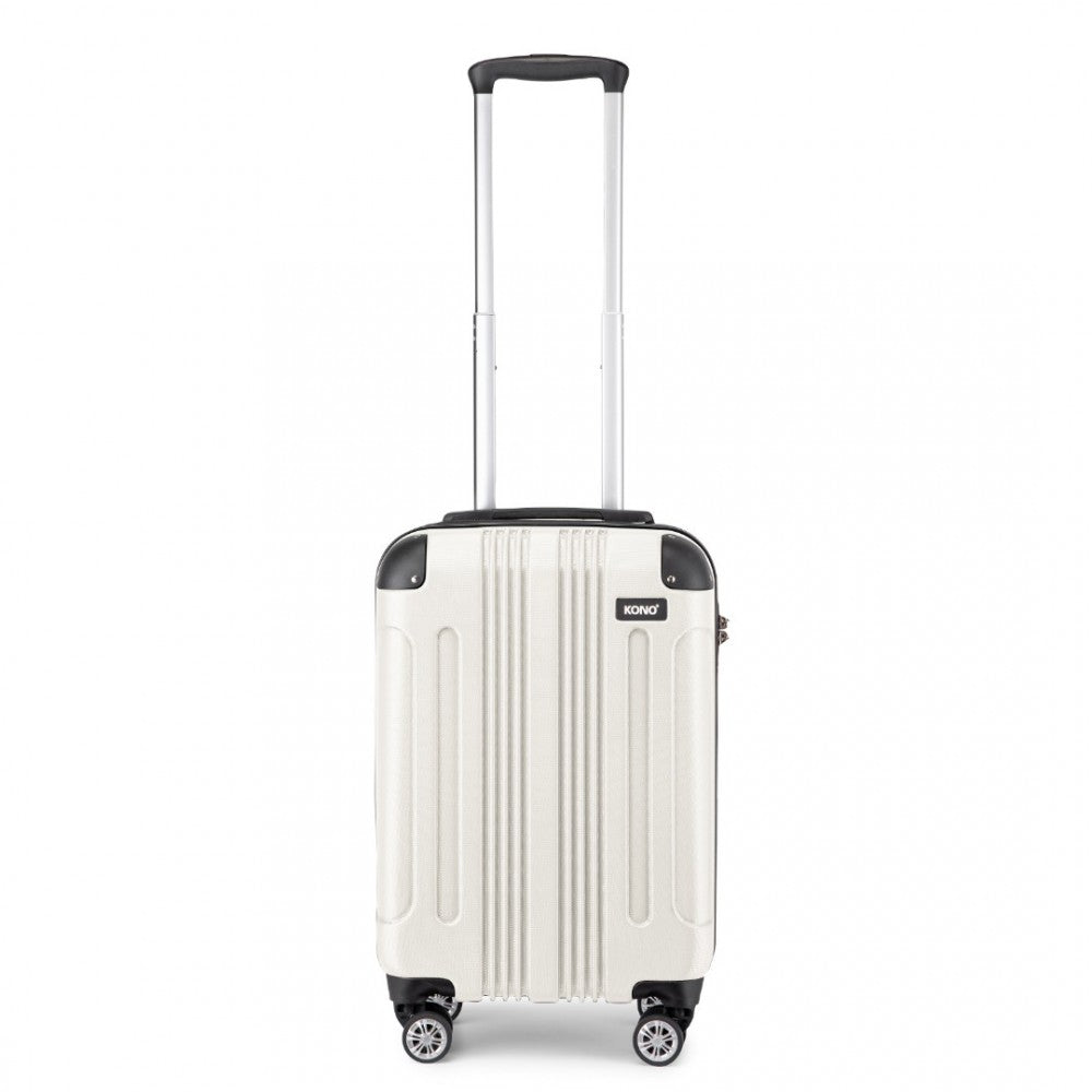 Lightweight Compact ABS Hard Shell Cabin Suitcase Travel Carry-On Luggage – 19-Inch – Beige