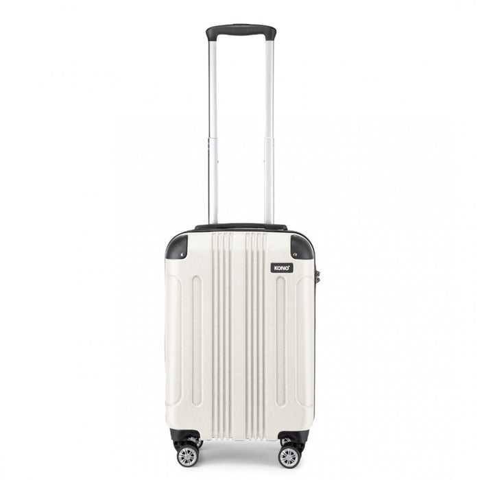 Lightweight Compact ABS Hard Shell Cabin Suitcase Travel Carry-On Luggage – 19-Inch – Beige
