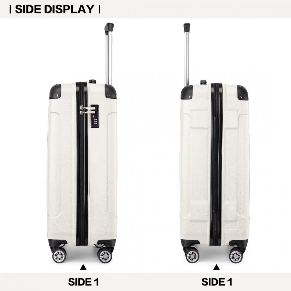 Lightweight Compact ABS Hard Shell Cabin Suitcase Travel Carry-On Luggage – 19-Inch – Beige