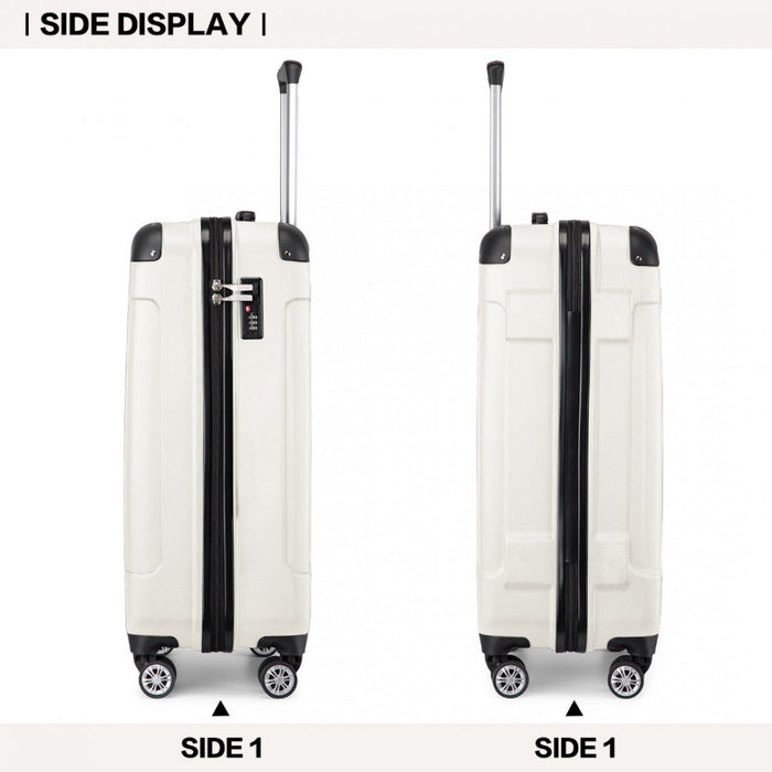 Lightweight Compact ABS Hard Shell Cabin Suitcase Travel Carry-On Luggage – 19-Inch – Beige