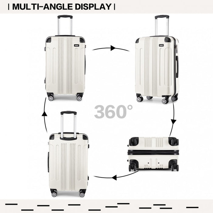 Lightweight Compact ABS Hard Shell Travel Luggage – 24-Inch – Beige