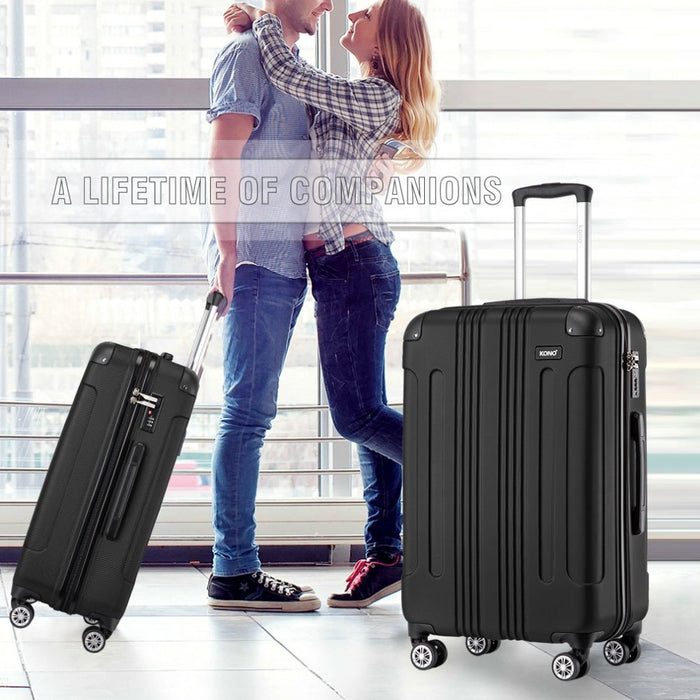 Lightweight Compact ABS Hard Shell Travel Luggage – 28-Inch – Black
