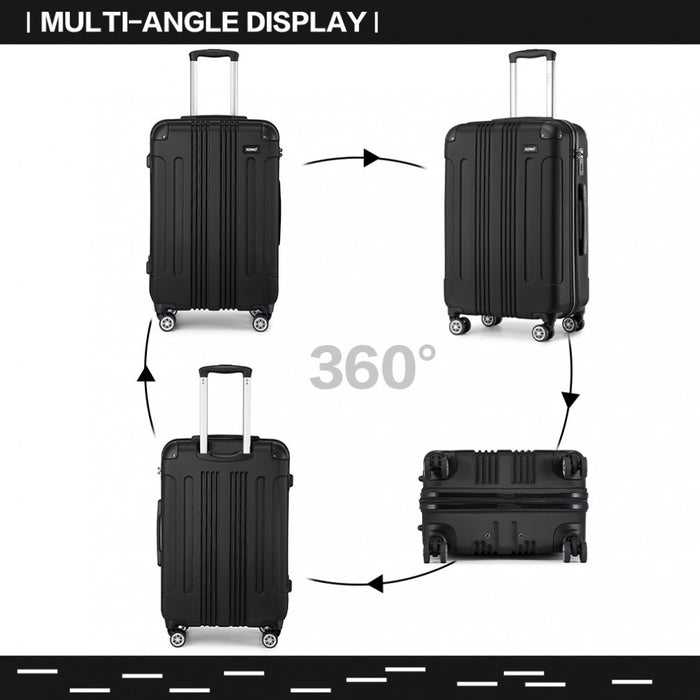 Lightweight Compact ABS Hard Shell Travel Luggage – 28-Inch – Black