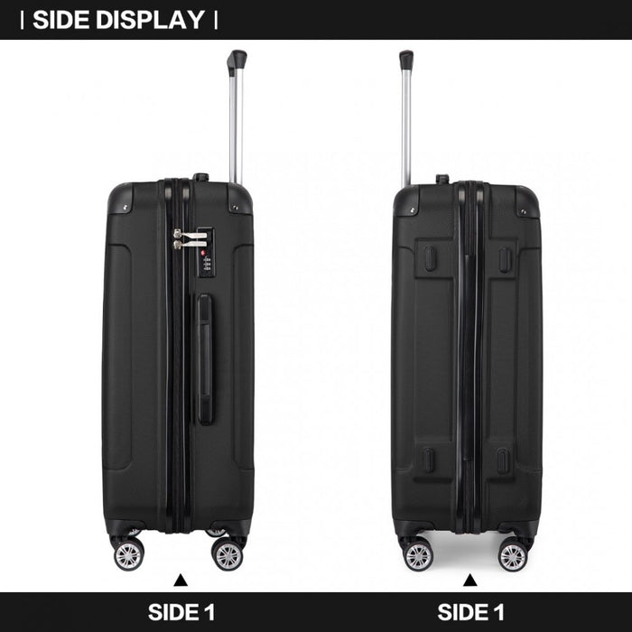Lightweight Compact ABS Hard Shell Travel Luggage – 24-Inch – Black