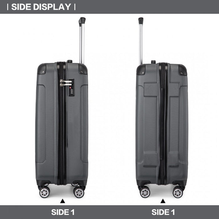 Lightweight Compact ABS Hard Shell Cabin Suitcase Travel Carry-On Luggage – 19-Inch – Grey