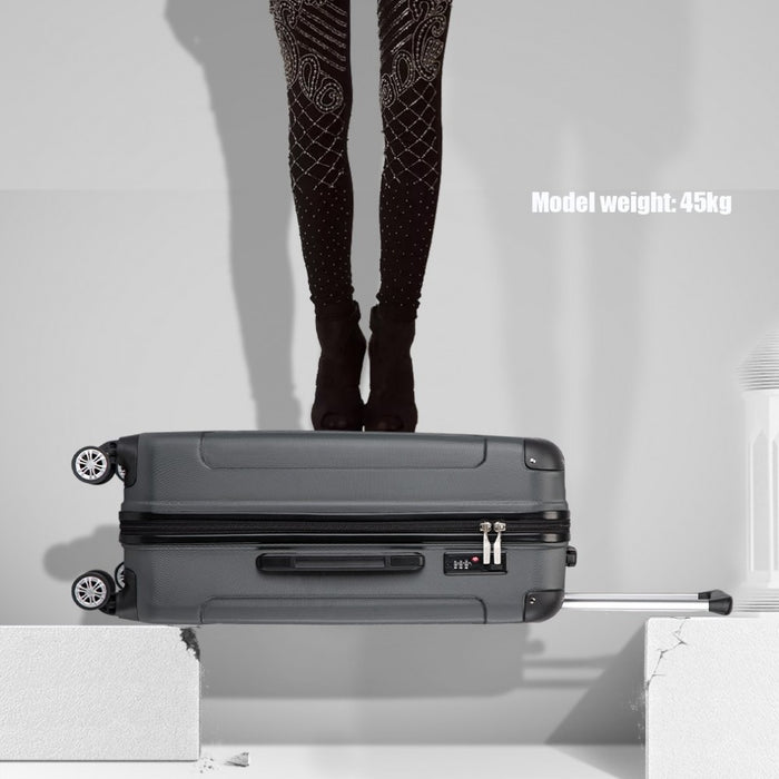 Lightweight Compact ABS Hard Shell Travel Luggage – 28-Inch – Grey