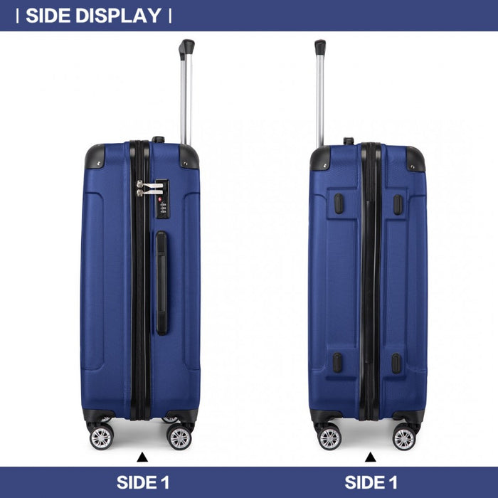 3-Piece Lightweight Compact ABS Hard Shell Travel Luggage Set – 19/24/28-Inch – Navy
