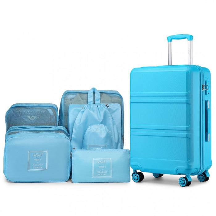 ABS Cabin Suitcase with Travel Luggage Organiser Bag Set – 20-Inch – Blue