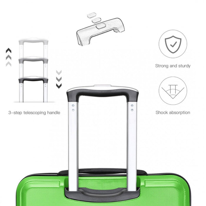 ABS Sculpted Horizontal Design Cabin Luggage – 20-Inch – Green