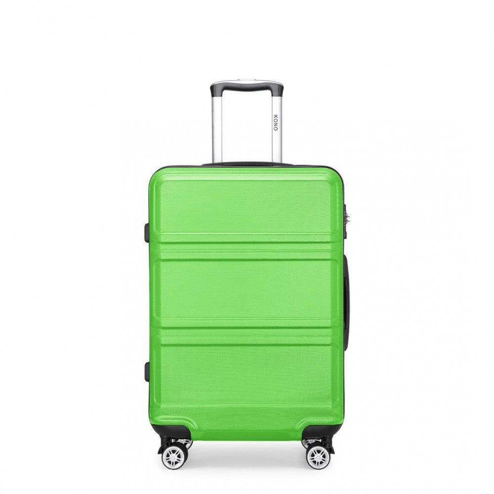 ABS Sculpted Horizontal Design Suitcase – 24-Inch – Green