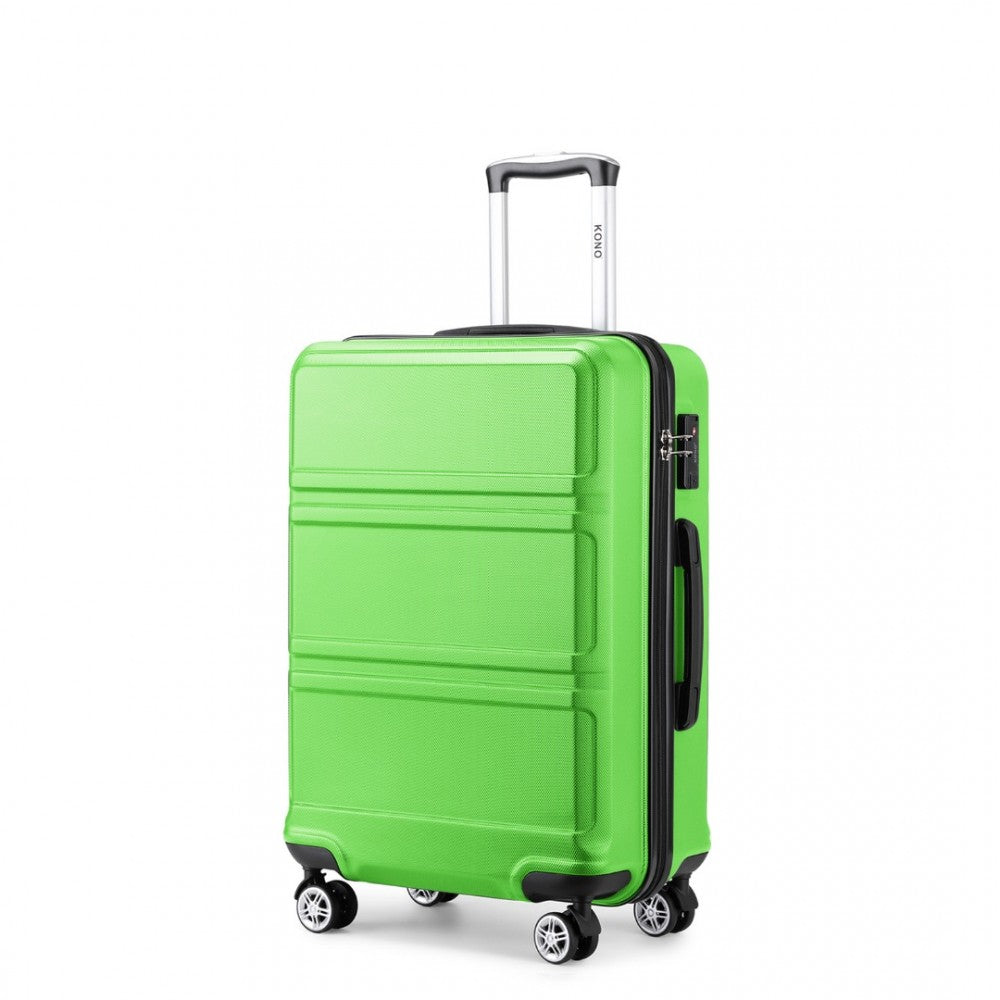 ABS Sculpted Horizontal Design Suitcase – 24-Inch – Green