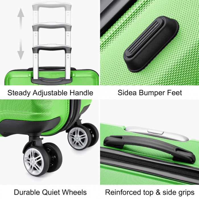 ABS Sculpted Horizontal Design Suitcase – 24-Inch – Green