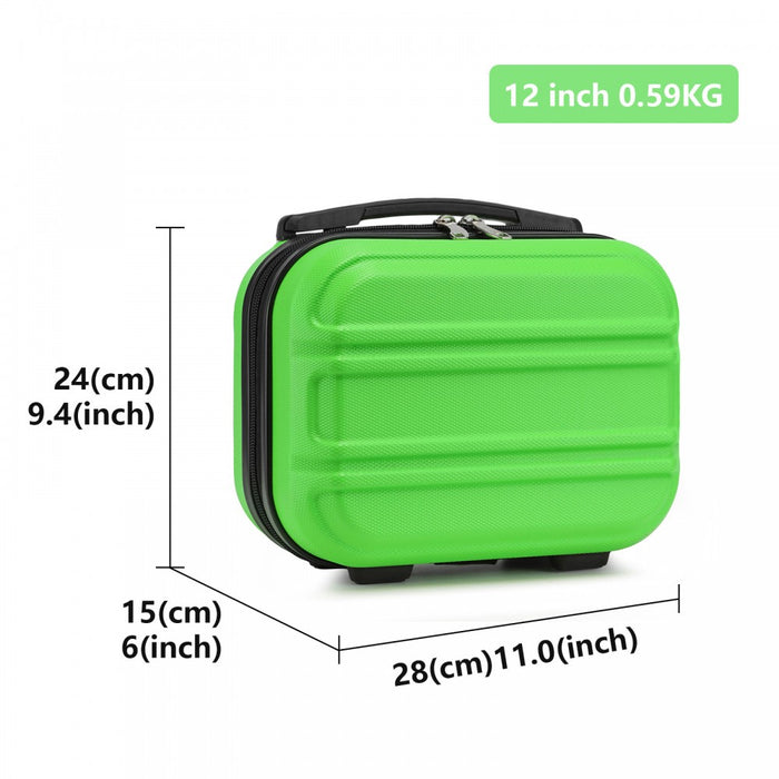 Lightweight ABS Hard Shell Vanity Case – 12-Inch – Green