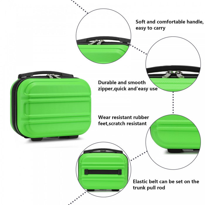 Lightweight ABS Hard Shell Vanity Case – 12-Inch – Green