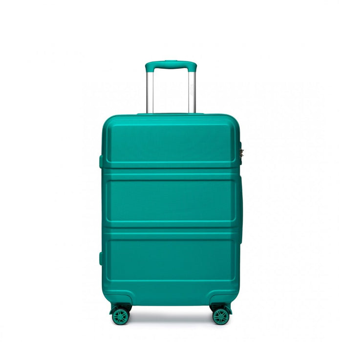 ABS Sculpted Horizontal Design Cabin Luggage – 20-Inch – Teal