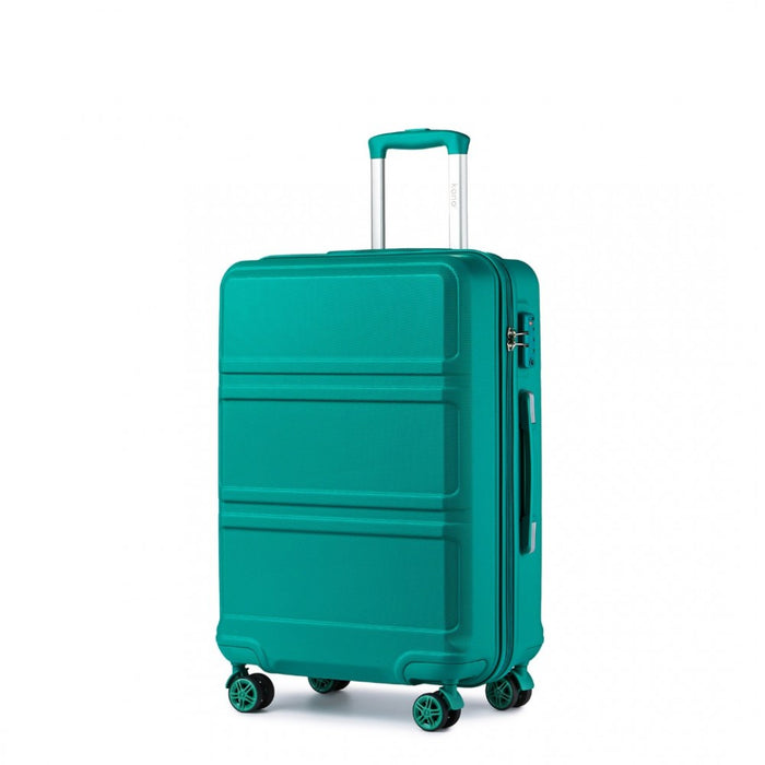 ABS Sculpted Horizontal Design Cabin Luggage – 20-Inch – Teal