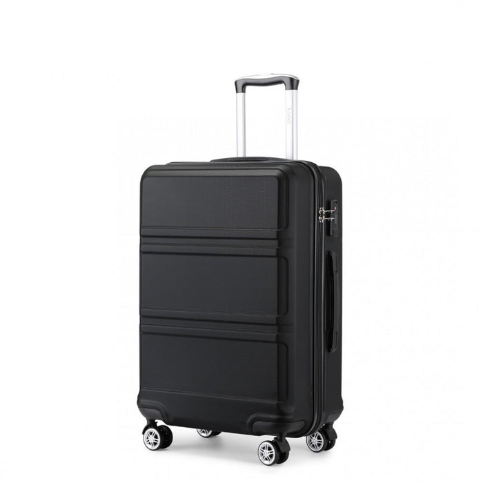 ABS Sculpted Horizontal Design Suitcase – 28-Inch – Black