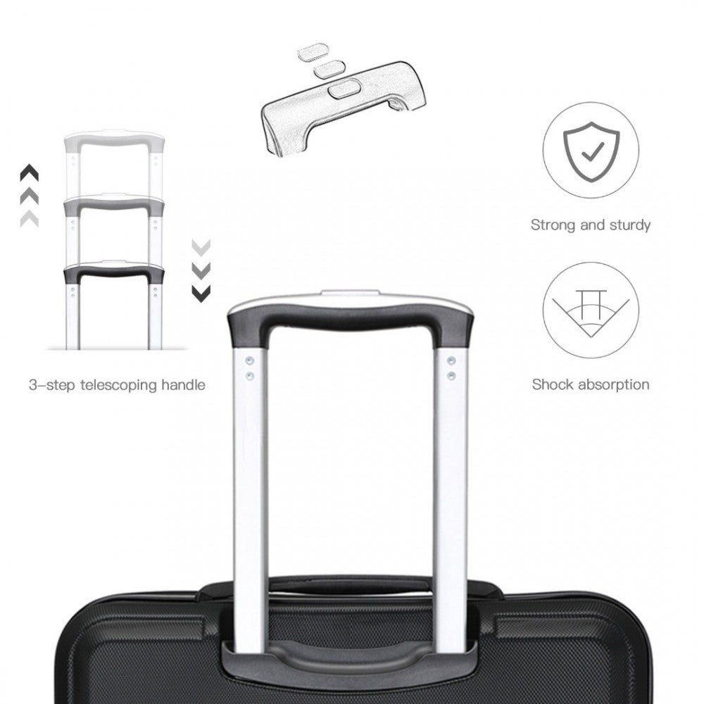 ABS Sculpted Horizontal Design Suitcase – 28-Inch – Black