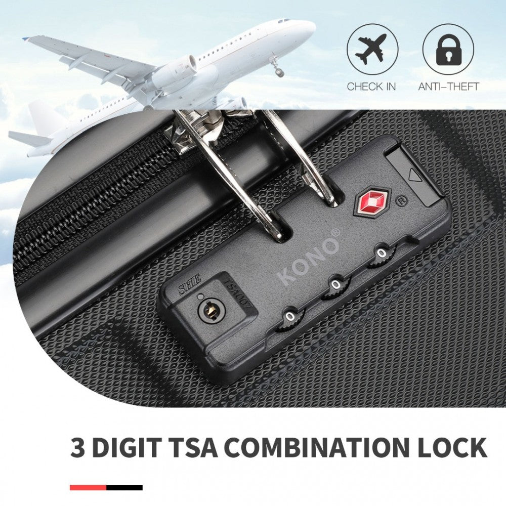 ABS Sculpted Horizontal Design Cabin Luggage – 20-Inch – Black