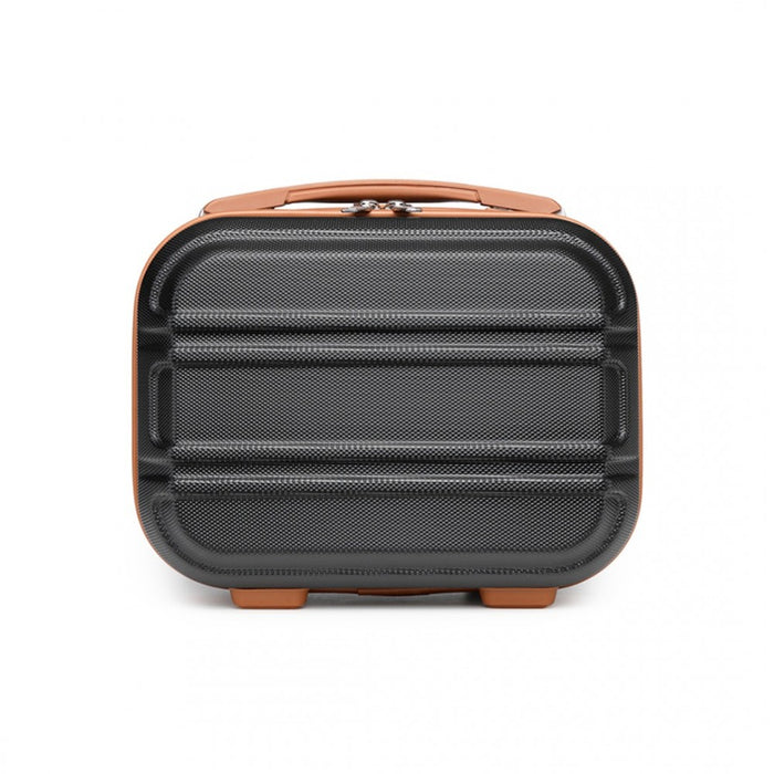 Lightweight ABS Hard Shell Vanity Case – 12-Inch – Black and Brown
