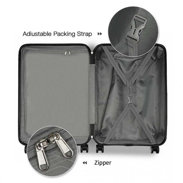 ABS Sculpted Horizontal Design Cabin Luggage – 20-Inch – Camouflage Green and Black