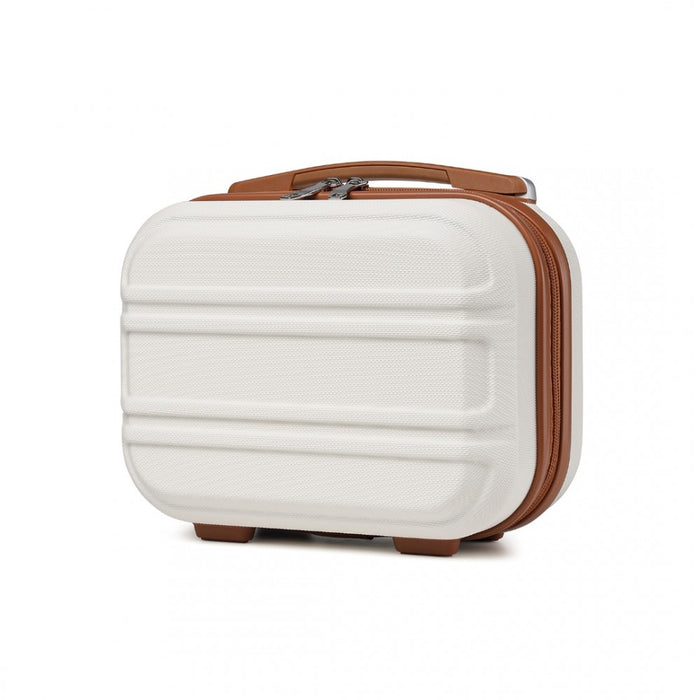 Lightweight ABS Hard Shell Vanity Case – 12-Inch – Cream