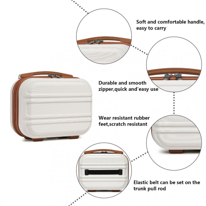 Lightweight ABS Hard Shell Vanity Case – 12-Inch – Cream