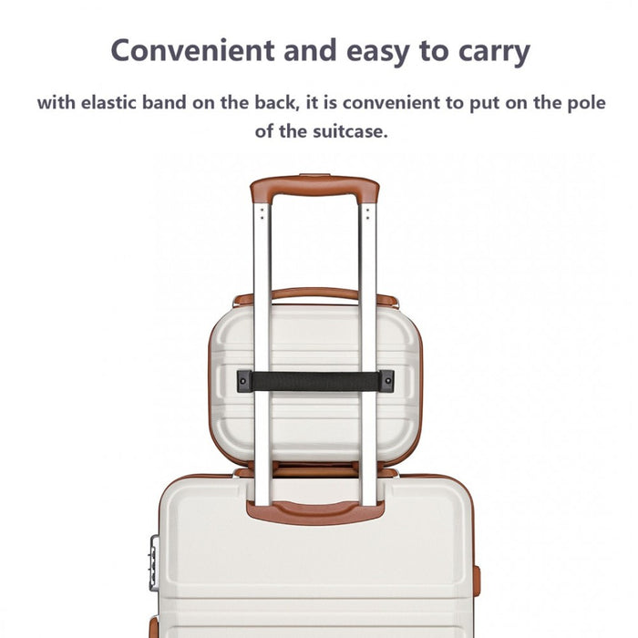 Lightweight ABS Hard Shell Vanity Case – 12-Inch – Cream