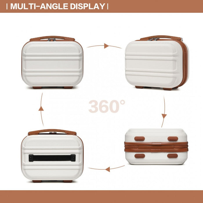 Lightweight ABS Hard Shell Vanity Case – 12-Inch – Cream