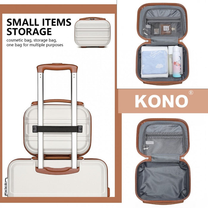 Lightweight ABS Hard Shell Vanity Case – 12-Inch – Cream