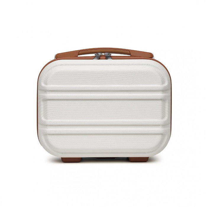 Lightweight ABS Hard Shell Vanity Case – 12-Inch – Cream