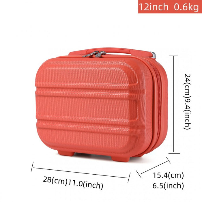 Lightweight ABS Hard Shell Vanity Case – 12-Inch – Coral