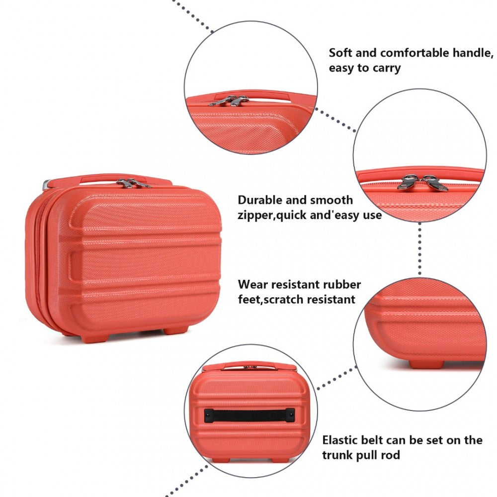 Lightweight ABS Hard Shell Vanity Case – 12-Inch – Coral