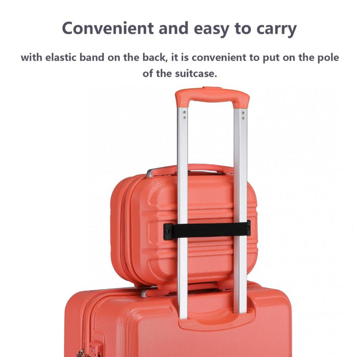 Lightweight ABS Hard Shell Vanity Case – 12-Inch – Coral
