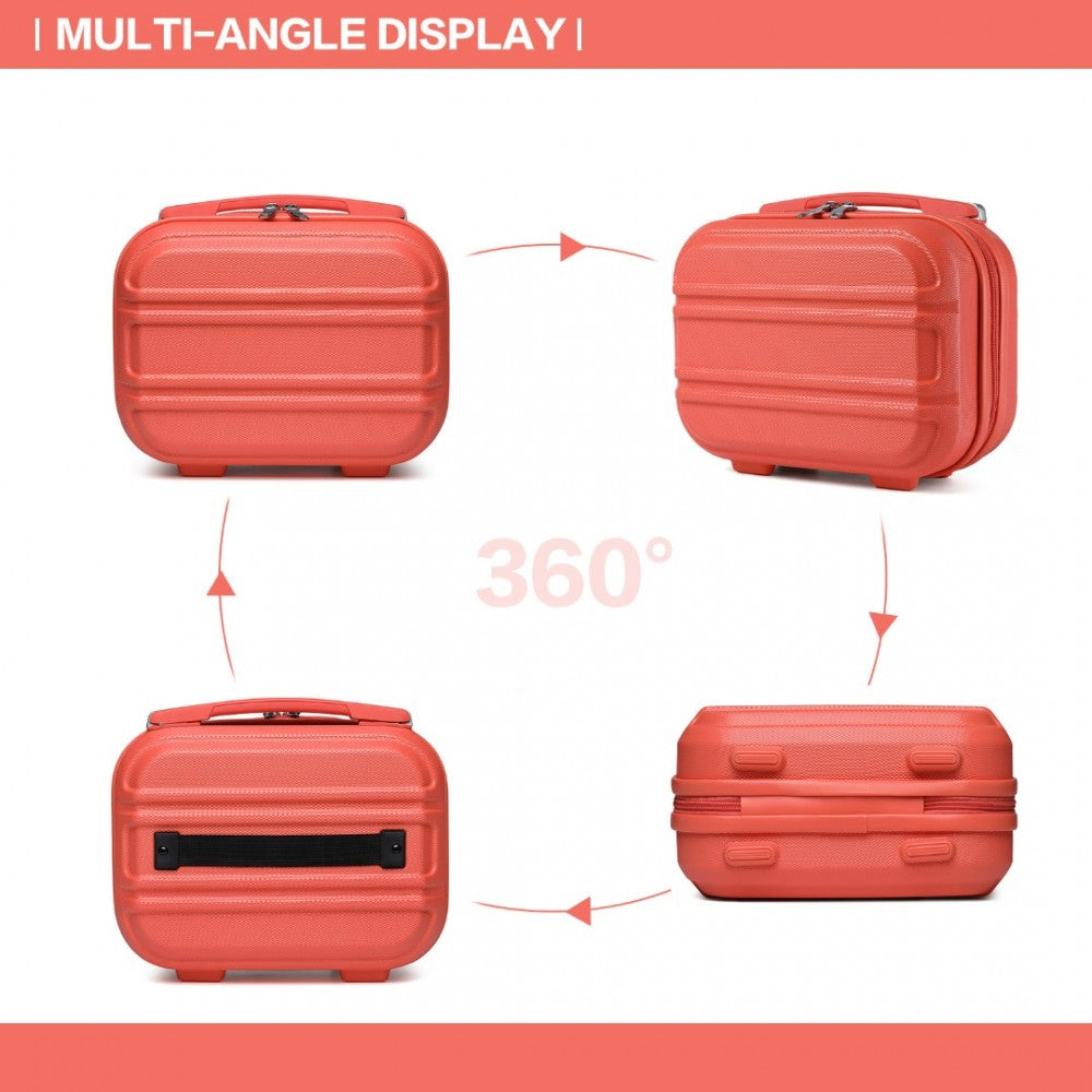 Lightweight ABS Hard Shell Vanity Case – 12-Inch – Coral