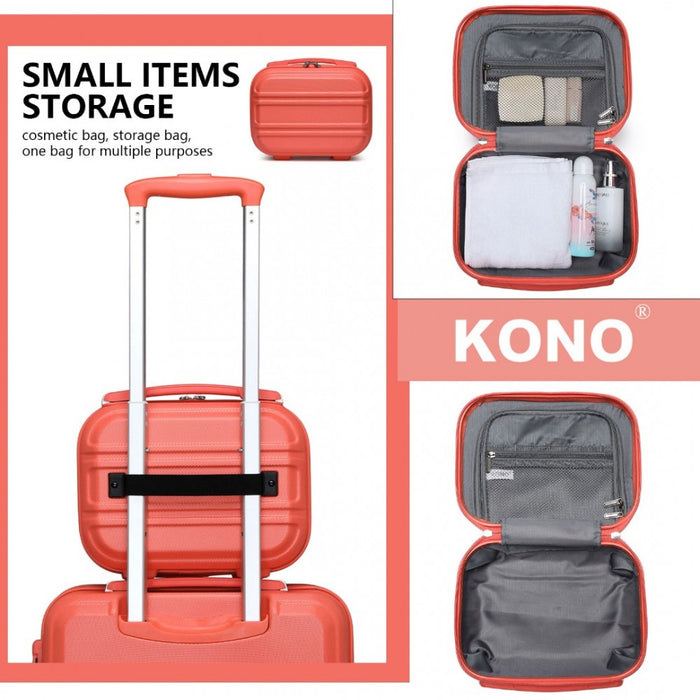 Lightweight ABS Hard Shell Vanity Case – 12-Inch – Coral