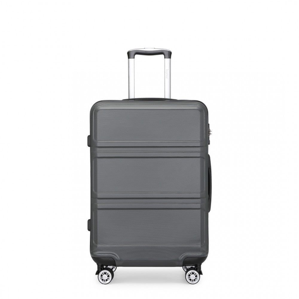 ABS Sculpted Horizontal Design Cabin Luggage – 20-Inch – Grey