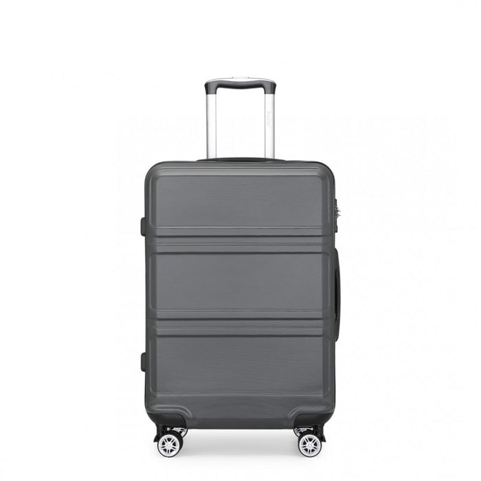 ABS Sculpted Horizontal Design Suitcase – 24-Inch – Grey
