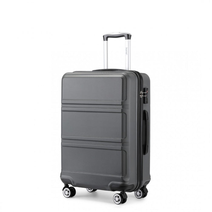 ABS Sculpted Horizontal Design Cabin Luggage – 20-Inch – Grey