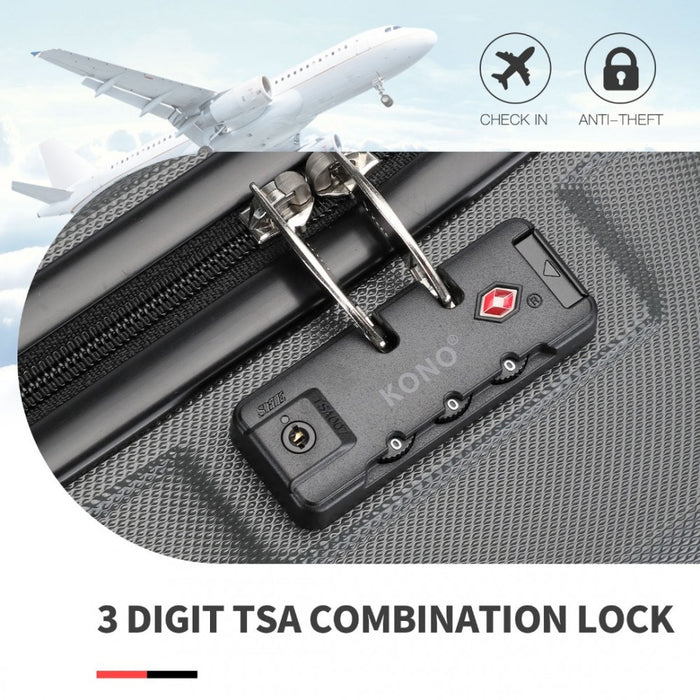 ABS Sculpted Horizontal Design Cabin Luggage – 20-Inch – Grey