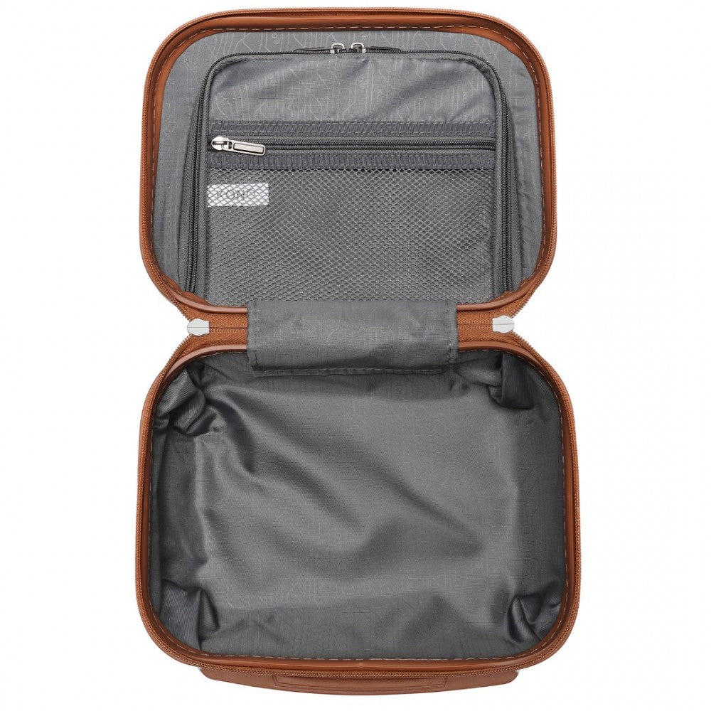 ABS 4 Wheel Suitcase Set with Vanity Case – Grey and Brown