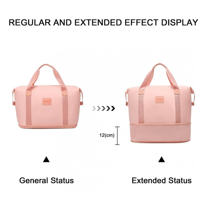 ABS 4 Wheel Suitcase Set with Vanity Case, Weekend Bag and Toiletry Bag – Pink