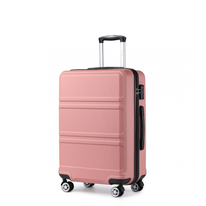 ABS Sculpted Horizontal Design Suitcase – 28-Inch – Nude