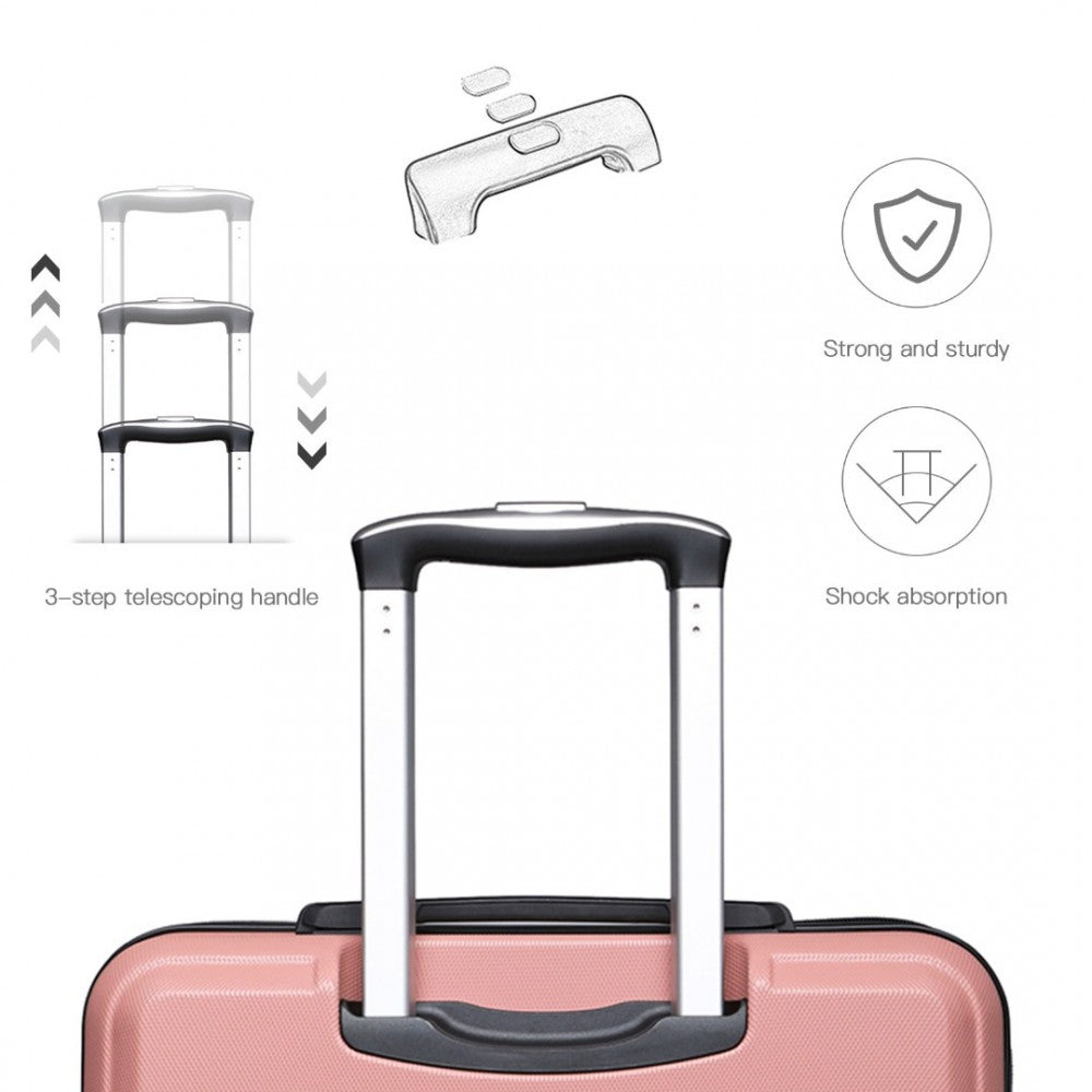 ABS Sculpted Horizontal Design Suitcase – 24-Inch – Nude