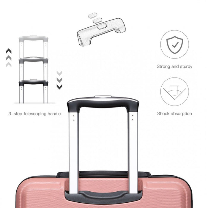ABS Sculpted Horizontal Design Suitcase – 24-Inch – Nude
