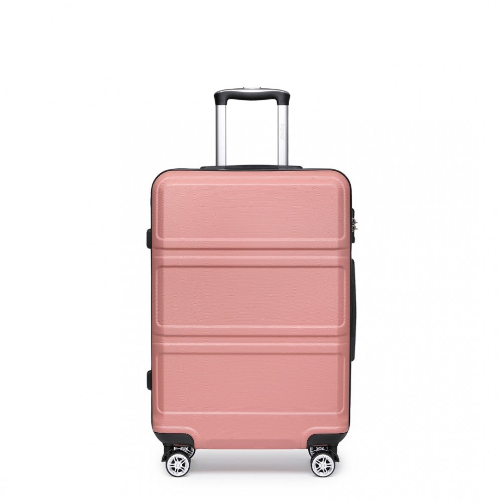 ABS Sculpted Horizontal Design Suitcase – 28-Inch – Nude