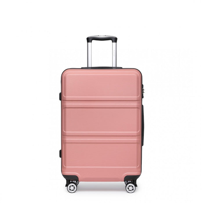 ABS Sculpted Horizontal Design Suitcase – 28-Inch – Nude