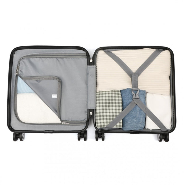 ABS Sculpted Horizontal Design Cabin Luggage – 16-Inch – Navy